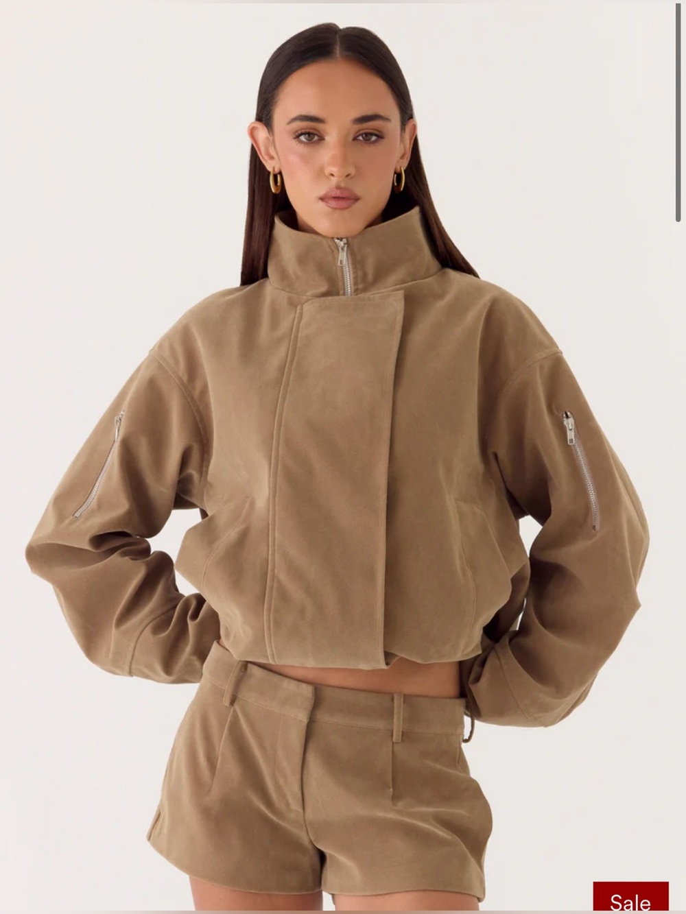 NWT Peppermayo Jeremy Faux Suede Shorts - Taupe